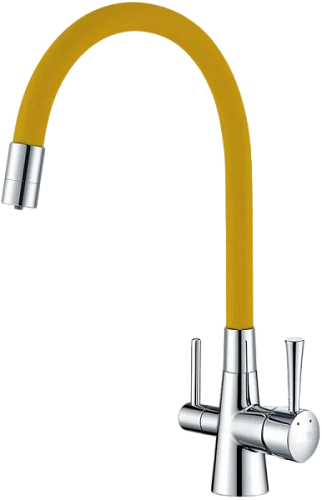Смеситель для кухни Lemark Ursus хром/желтый - фото 8