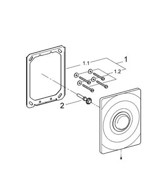 Смывная клавиша Grohe Surf 37069000 (детальная фотография), слив стандартный с одной клавишей