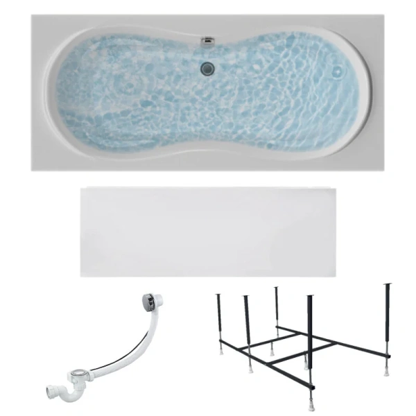 Ванна акриловая 1MarKa Dinamika 01ди1880кп, 180 x 80 см, цвет белый (детальная фотография), 180х80