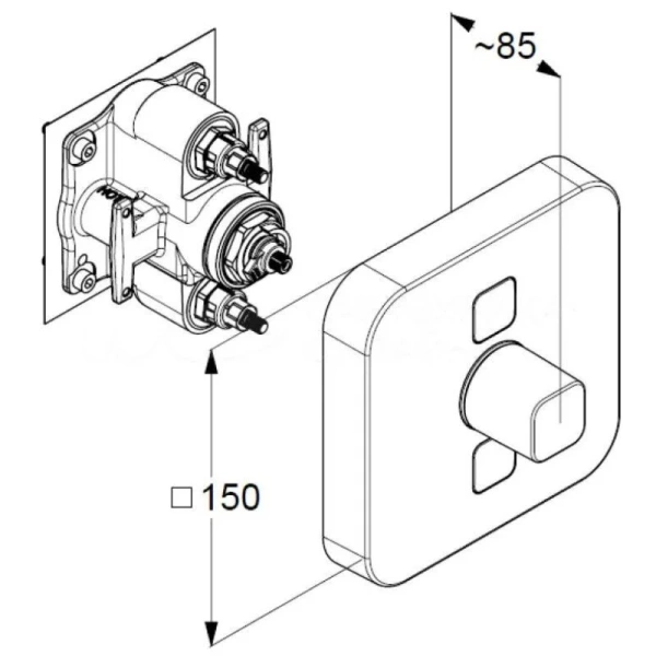 Смеситель для душа Kludi Push хром 387110538 (детальная фотография), для душа