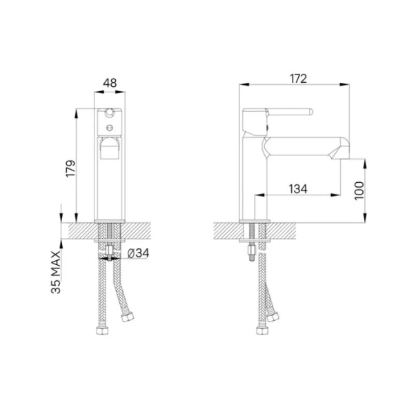 Смеситель для раковины IDDIS Aiger золото матовое AIGMG00i01 (детальная фотография), для раковины