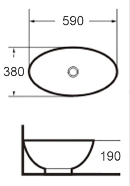 Раковина Grossman 59 см накладная GR-3022 (детальная фотография), современные, hi-tech