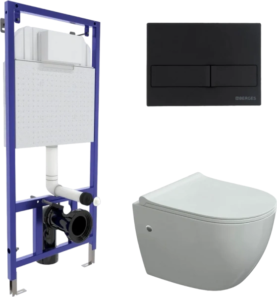 Унитаз с инсталляцией BERGES Okus белый 043280 (детальная фотография)