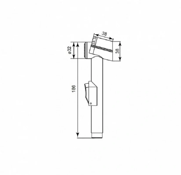 Гигиенический душ с держателем и шлангом IDDIS хром 0101F15i20 (детальная фотография), комплект с лейкой, шлангом и держателем