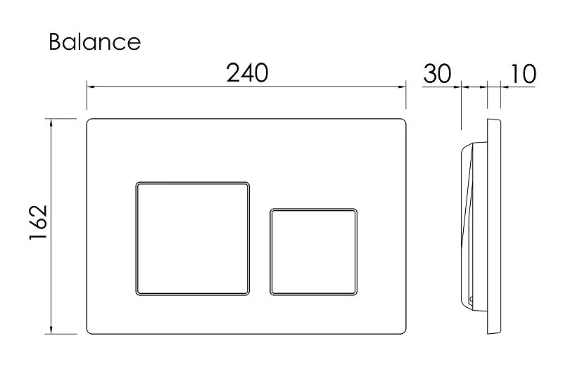 Клавиша смыва Ceramica Nova Balance черная матовая CN12-002MB (детальная фотография), в наличии
