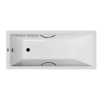 Чугунная ванна Vinsent Veron Square VSQ1707545H/E60327CH, 170 x 75 см, ручки хром, цвет белый