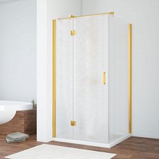 Душевой уголок профиль золотой стекло шиншилла Vegas-glass