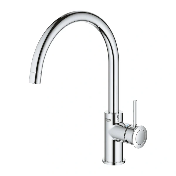 Смеситель для кухни GROHE BauClassic с высоким C-образным изливом 31234001 (детальная фотография), современные, hi-tech