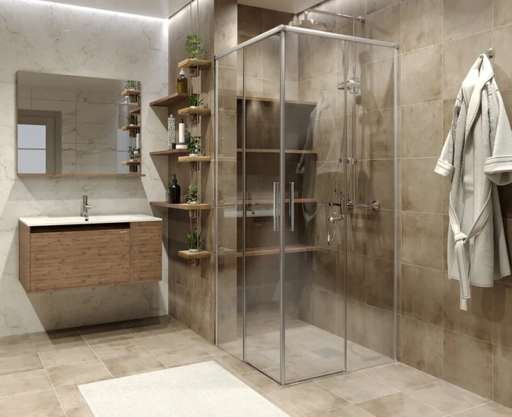 Душевой уголок Grossman Fly 90x90 см стекло прозрачное GR-9090Fl (детальная фотография), современные, hi-tech