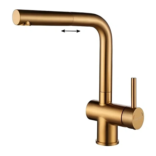 Смеситель для кухни Paulmark Dosse брашированное золото - фото 5