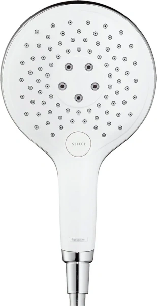 Лейка для душа Hansgrohe Raindance Select S белый/хром 28588400 (детальная фотография), хром, белые