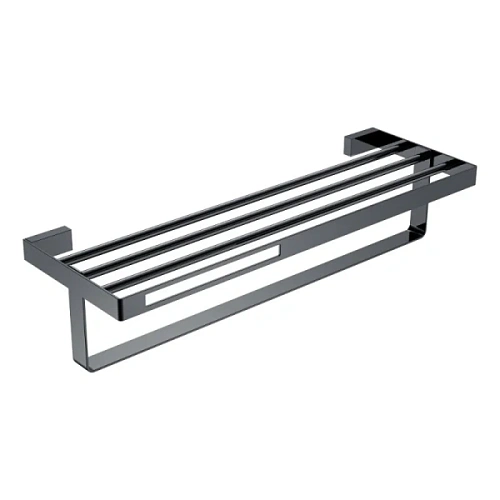 Полочка для ванной Boheme Q с полотенцедержателем, Shine Gun Metal - фото 2