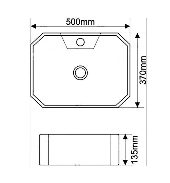 Раковина SantiLine 62 см накладная SL-1083 (детальная фотография), современные, hi-tech