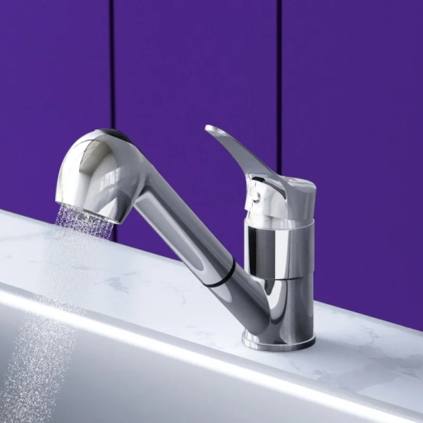 Смеситель для кухни Dorff Ultra с вытяжным изливом D5000000 (детальная фотография), современные, hi-tech