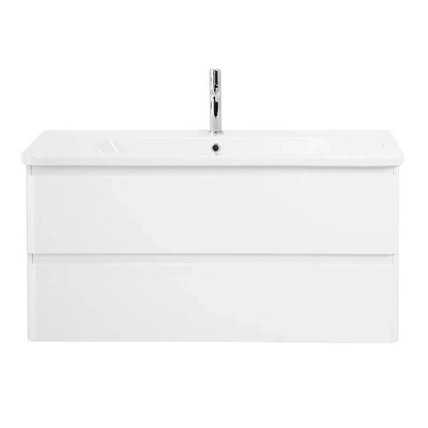 Тумба под раковину подвесная BelBagno Albano-Cer 105 см bianco lucido ALBANO-CER-1050-2C-SO-BL (детальная фотография)