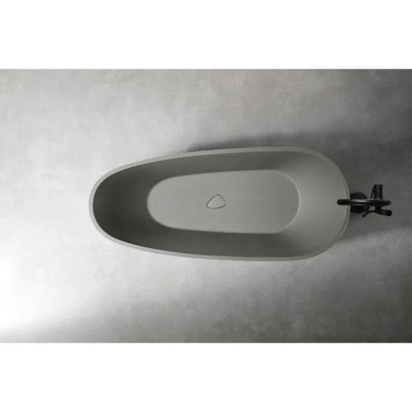 Ванна из искусственного камня Abber Dortmund 170x75 см светло-серая матовая AM9911MLG (детальная фотография), овальные