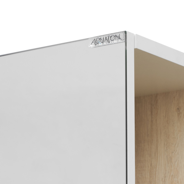 Шкаф-пенал подвесной Акватон Сканди 40 см белый глянцевый/дуб верона 1A253403SDB20 (детальная фотография), 40 см