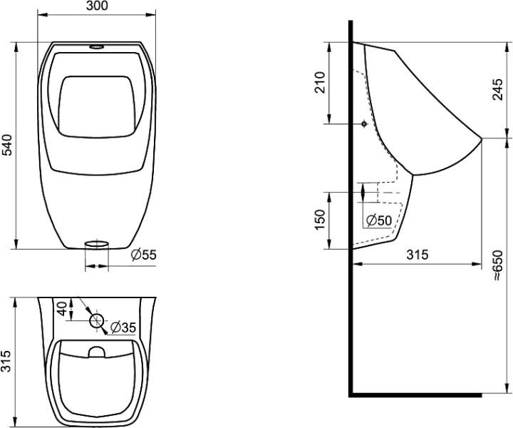 Писсуар подвесной Santek Гала белый 1WH301774 (детальная фотография), нет в наличии