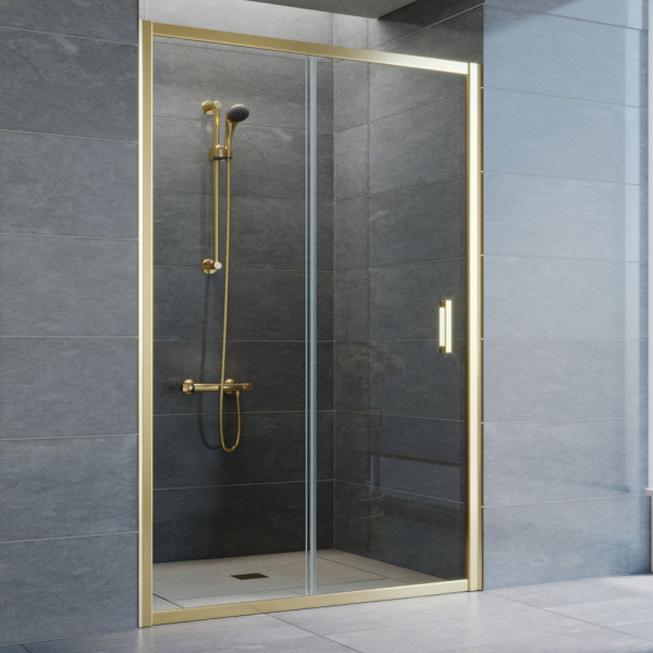 Душевая дверь стекло прозрачное Vegas-glass ZP 130 01 (детальная фотография), хром, бронза, золото, белые, другие