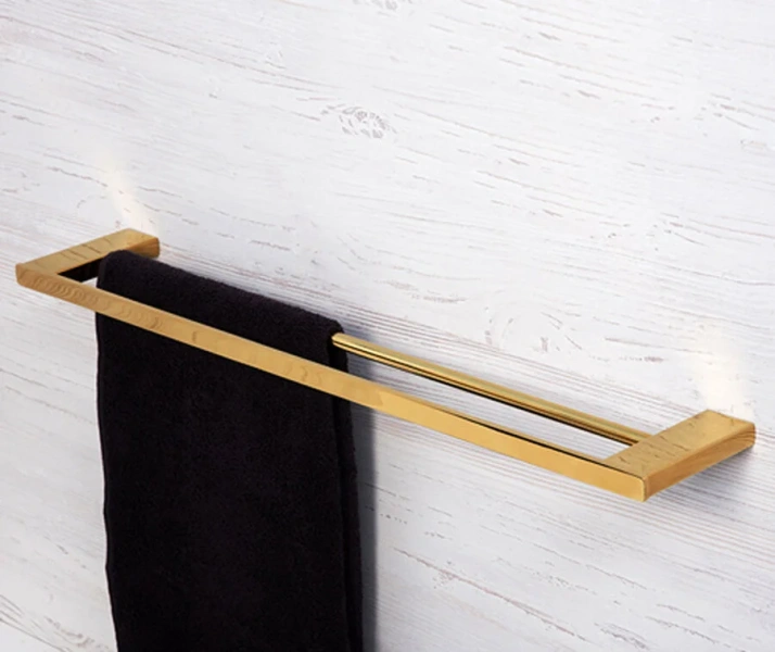 Полотенцедержатель WasserKRAFT Sauer глянцевое золото K-7940 (детальная фотография), настенные