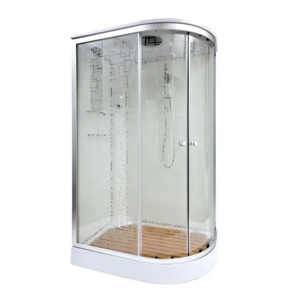 Душевая кабина DTO EM 120x80 см с крышей левая EM1512L (детальная фотография), со средним поддоном
