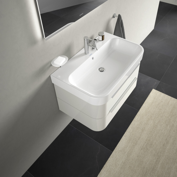 Раковина Duravit Happy D.2 80 см с одним отверстием под смеситель 2318800000 (детальная фотография), подвесные, пристенные