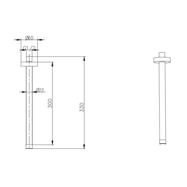 Кронштейн для верхнего душа Boheme Uno антрацит матовый 629-UNO-GM (детальная фотография), в наличии