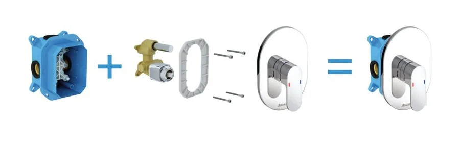 Смеситель скрытого монтажа без переключателя Ravak Chrome CR 066.00 X070057 (детальная фотография), современные, hi-tech