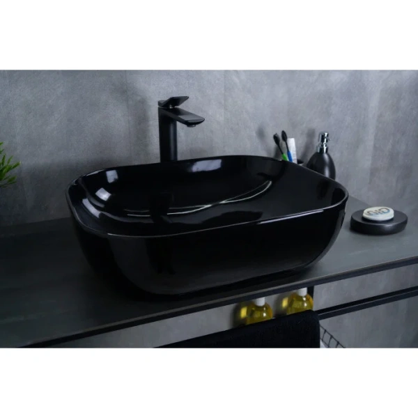 Раковина GID Geometrico BL1302 50 см черная 53347 (детальная фотография), 50 см