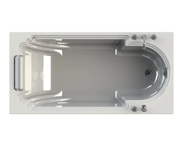 Акриловая ванна Fra Grande Анабель 4-01-2-0-1-420, 170 x 85 см, рама-подставка на декоративных ножках, комплект панелей, подголовник, хром (детальная фотография), современныe, hi-tech