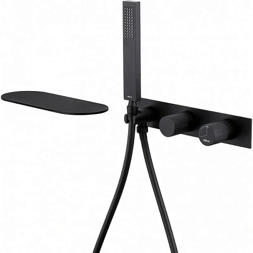 Смеситель для ванны Abber Rund черный матовый - фото 2