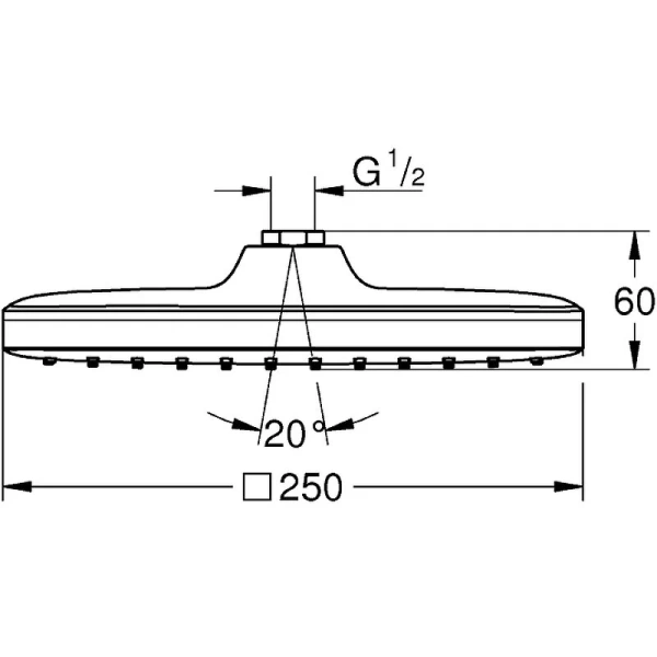 Верхний душ Grohe Tempesta Cube хром 26681000 (детальная фотография), верхние души
