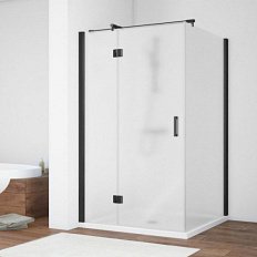 Душевой уголок профиль черный глянцевый стекло сатин Vegas-glass