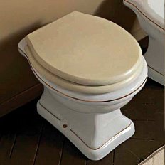 Унитаз напольный, цвет белый с декором золото, Eurodesign Lord