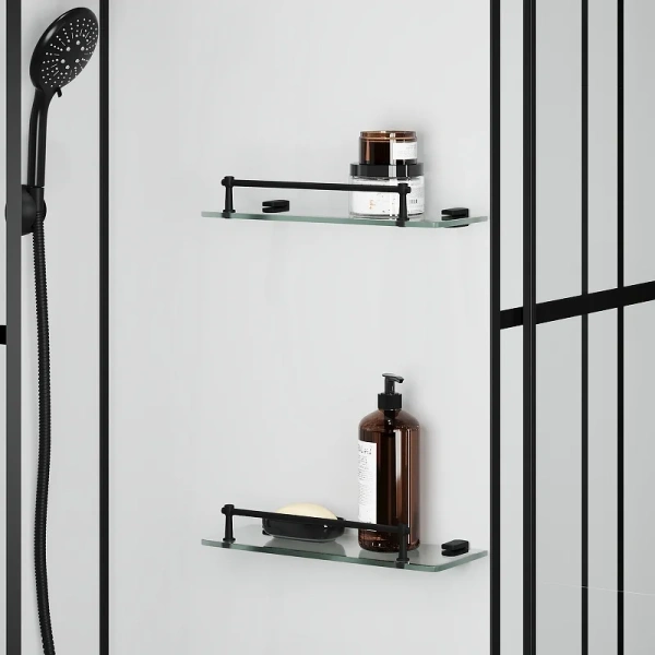 Душевая кабина Niagara Standart 90х90 см правая ST90/15QR/KL/BKT (детальная фотография), угловые, недорогие, для дачи, без гидромассажа, c тропическим душем, без крыши