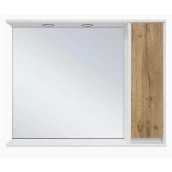 Зеркальный шкаф с подсветкой Misty Адриана 90 см левый П-Адр03090-01Л (детальная фотография), современные, hi-tech