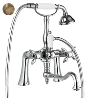 Смеситель для ванны Cezares Nostalgia бронза, ручка белая