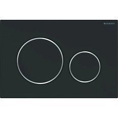 Клавиша смыва Geberit Sigma 20 черная матовая/обод глянцевый хром противоотпечатковая поверхность