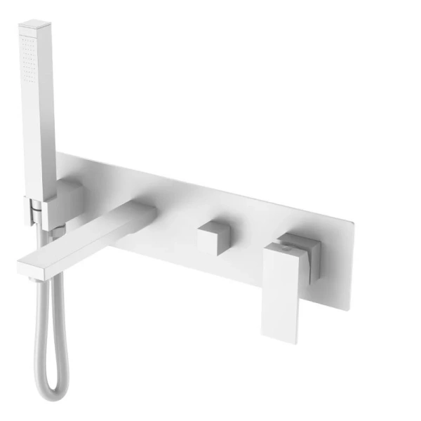 Смеситель для ванны Boheme Qubic белый матовый 474-2-MW (детальная фотография)