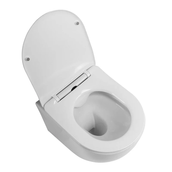 Унитаз подвесной BelBagno Uno с сиденьем микролифт BB7006CHR/SC (детальная фотография), белые