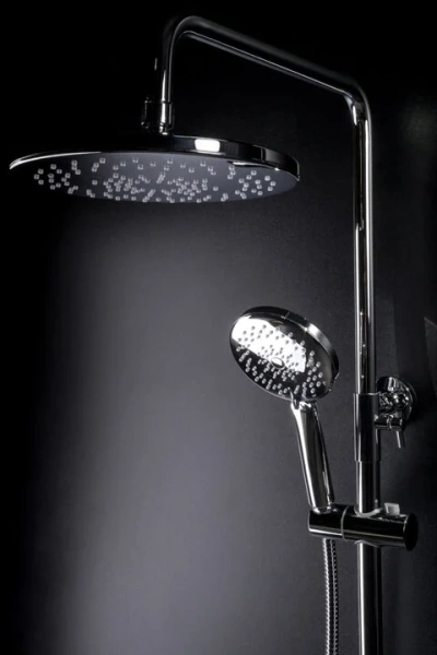 Душевая стойка Boheme Spectre gunmetal 458-Gm (детальная фотография), с тропическим душем