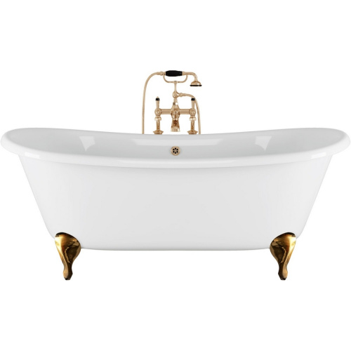 Ванна чугунная Devon & Devon Admiral 182х81 см два отверстия под смеситель, ножки латунь полированная 2MRADMIRALFPSOTDD (детальная фотография)