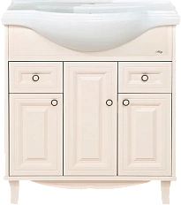 Тумба с раковиной напольная Misty Шармель 80 см с двумя ящиками