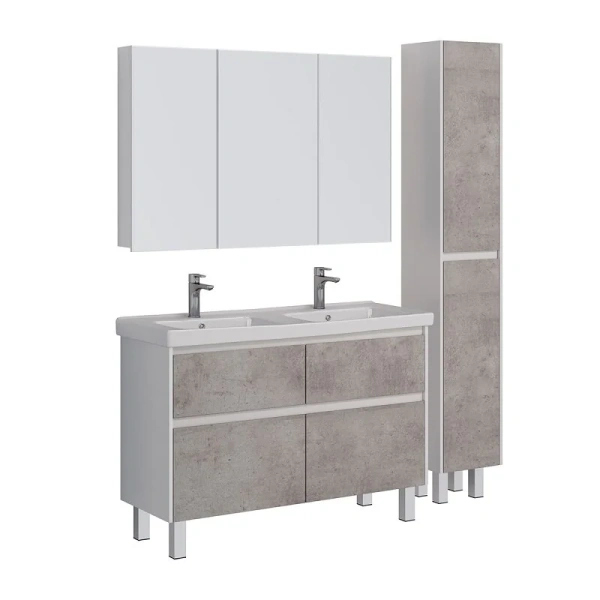 Тумба под раковину подвесная Lemark Combi 125 см бетон LM03C125T-Beton (детальная фотография), окрашенные, другие