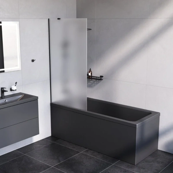 Шторка для ванны Am.Pm Gem 80х140 см стекло матовое W90BS-080-140BM (детальная фотография), недорогие