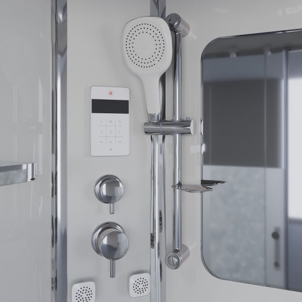 Душевая кабина Niagara Ultra 120x80 см левосторонняя, стекло матовое 3100164L (детальная фотография), с высоким, глубоким поддоном, глубокий поддон