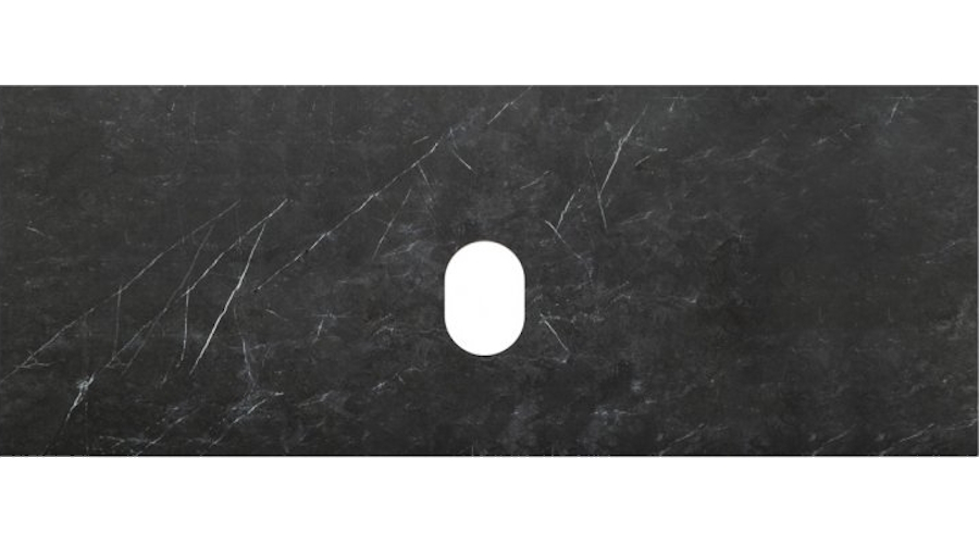 Столешница из керамогранита BelBagno 120 см Marmo Nero Opaco, с одним отверстием под раковину KEP-120-MNO-W0 (детальная фотография)
