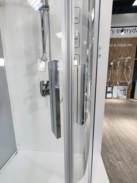 Душевой уголок Ravak Blix Slim BLSCP4 90х90 см полукруглый профиль хром X3BM70C00Z1 (детальная фотография), хром