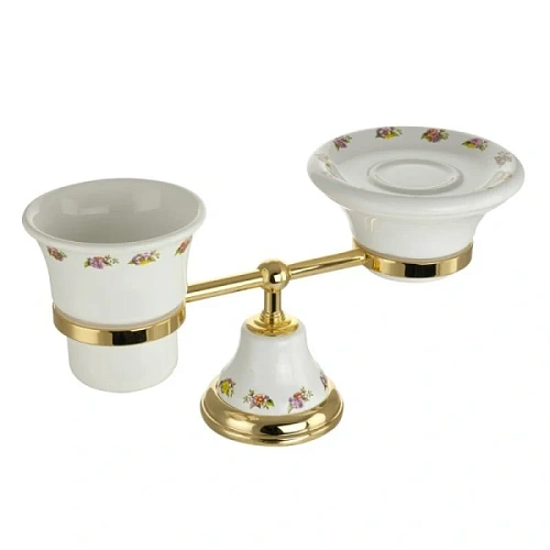 Мыльница и стакан для ванной Migliore Provance золото - фото 3