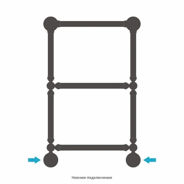 Полотенцесушитель водяной Сунержа Ренессанс 40х66 см без покрытия 00-0281-6640 (детальная фотография), лесенка, вертикальные